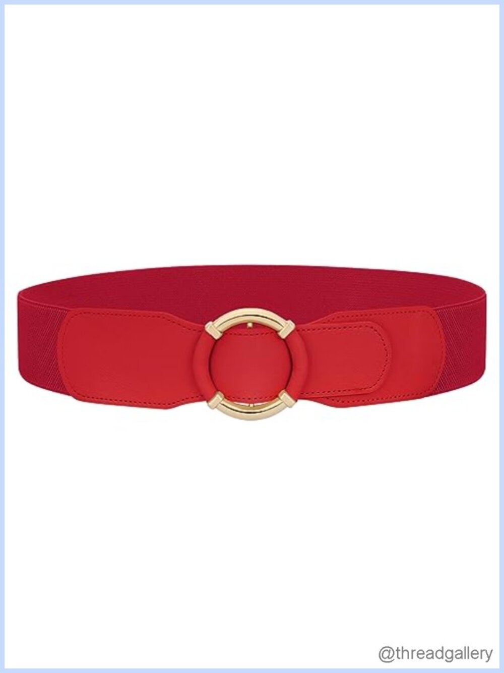 Wide Elastic Waist Belt Stretchy Vintage Circle Buckle Dress Belt 2.95"